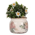 Clayre & Eef Planter Ø 12x10 cm Beige Ceramic Flowers