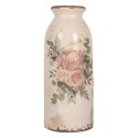 Clayre & Eef Vaso Ø 8x20 cm Beige Ceramica Fiori