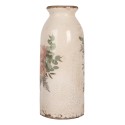 Clayre & Eef Vaso Ø 8x20 cm Beige Ceramica Fiori