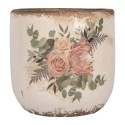 Clayre & Eef Blumentopf Ø 14x13 cm Beige Keramik Blumen