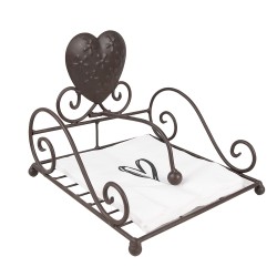 Clayre & Eef Serviettes Papier set de 20 33x33 cm Blanc Papier Coeur