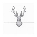 Clayre & Eef Serviettes Papier set de 20 33x33 cm Blanc Cerf