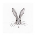 Clayre & Eef Servietten Papier 20er Set 33x33 cm Weiß Kaninchen