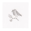 Clayre & Eef Tovaglioli Carta set di 20 33x33 cm Bianco Uccello