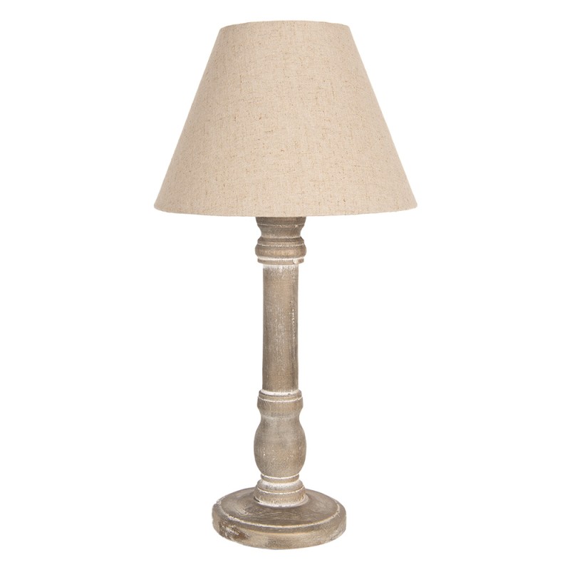 Clayre & Eef Table Lamp Ø 23x45 cm Brown Wood
