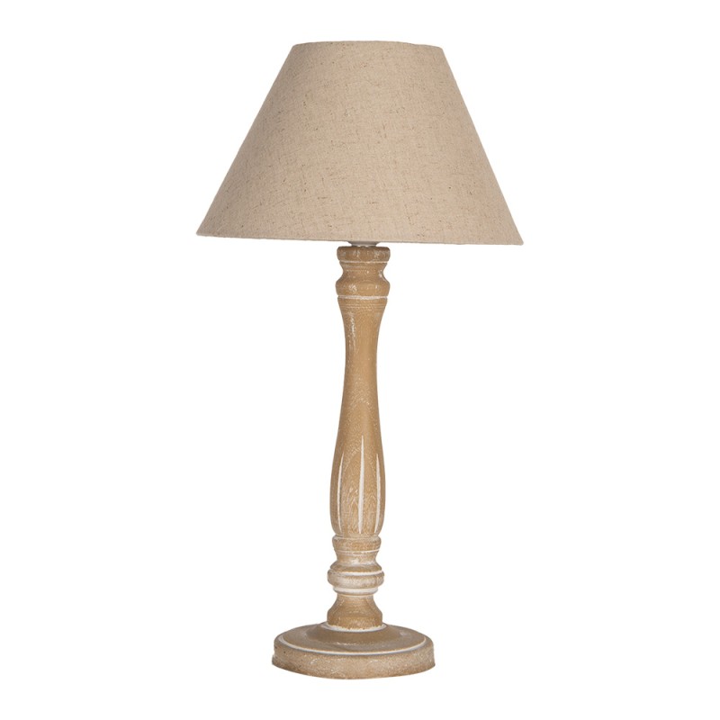 Clayre & Eef Table Lamp Ø 26x50 cm Brown Wood