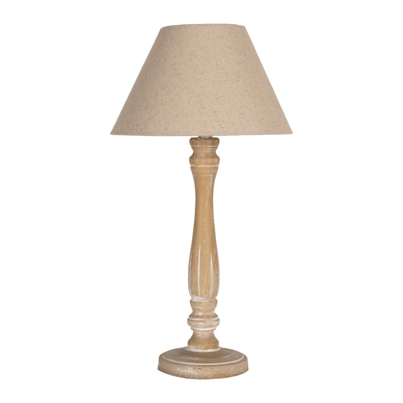 Clayre & Eef Table Lamp Ø 26x50 cm Brown Wood