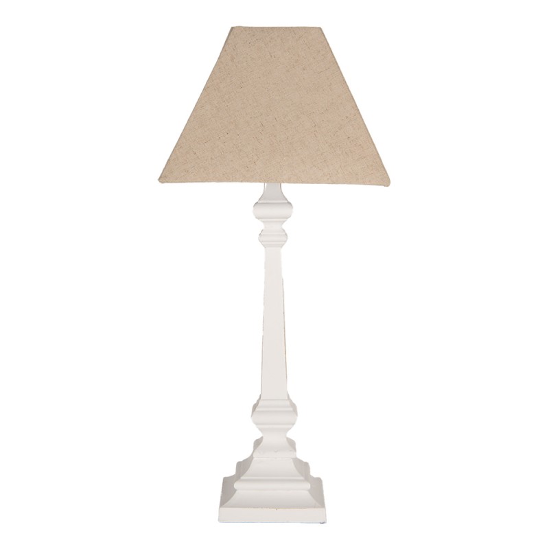 Clayre & Eef Tischlampe 28x28x65 cm Weiß Holz