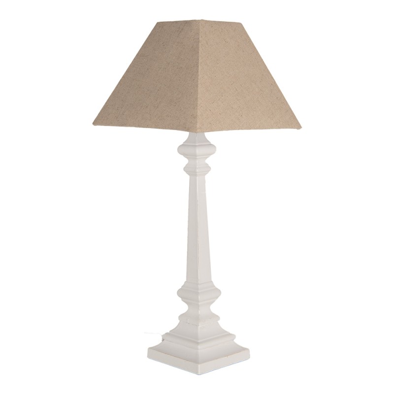 Clayre & Eef Tischlampe 28x28x65 cm Weiß Holz