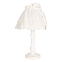 Clayre & Eef Lampada da tavolo Ø 23x40 cm Bianco Legno