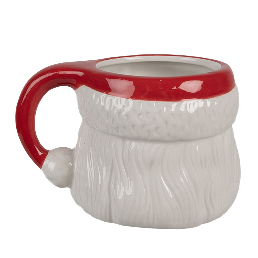 Mok 400 Ml Wit Rood Keramiek Kerstman-image
