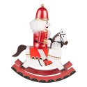 Clayre & Eef Statuetta Schiaccianoci 30 cm Rosso Verde  Poliresina