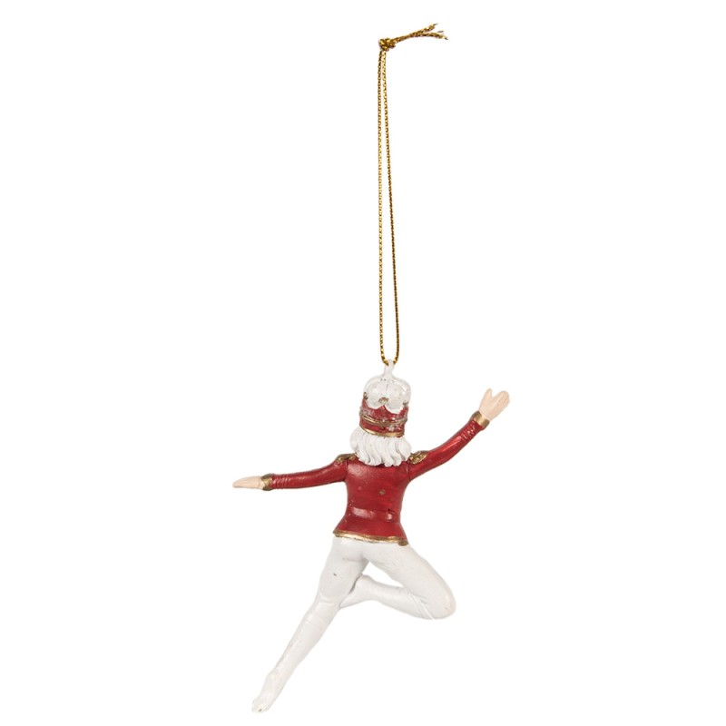 Clayre & Eef Ornement de Noël Casse-noisette 11 cm Rouge Blanc Polyrésine