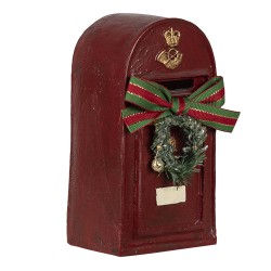 Clayre & Eef Statuetta Buca delle lettere 8x6x15 cm Rosso Poliresina