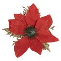 Clayre & Eef Piante artificiale Stella di Natale Ø 14x5 cm Rosso Color oro Plastica
