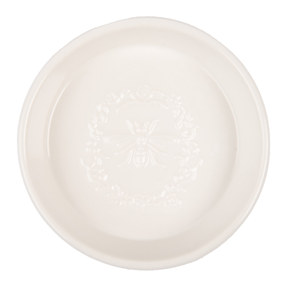 Clayre&Eef ZeepbakjeØ 13x3 cm Wit Keramiek afbeelding