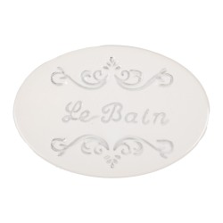 Clayre & Eef Seifenschale 13x9x3 cm Weiß Keramik