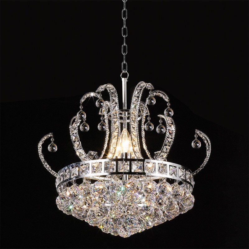 LumiLamp Lampadario Ø 50x43/168 cm  Color argento Ferro Vetro