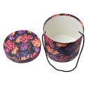 Clayre & Eef Aufbewahrungsbox 3er Set Ø 23x20 / Ø 20x17 / Ø 17x14 cm Orange Karton Rund Blumen