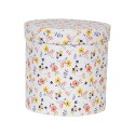 Clayre & Eef Scatola di archiviazione set di 3 Ø 19x19 / Ø 17x17 / Ø 15x15 cm Bianco Cartone Rotondo Fiori