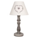 Clayre & Eef Lampe de table Ø 23x40 cm Gris Bois