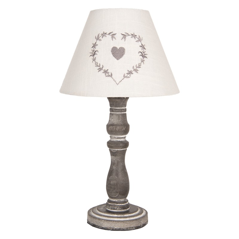 Clayre & Eef Lampe de table Ø 23x40 cm Gris Bois