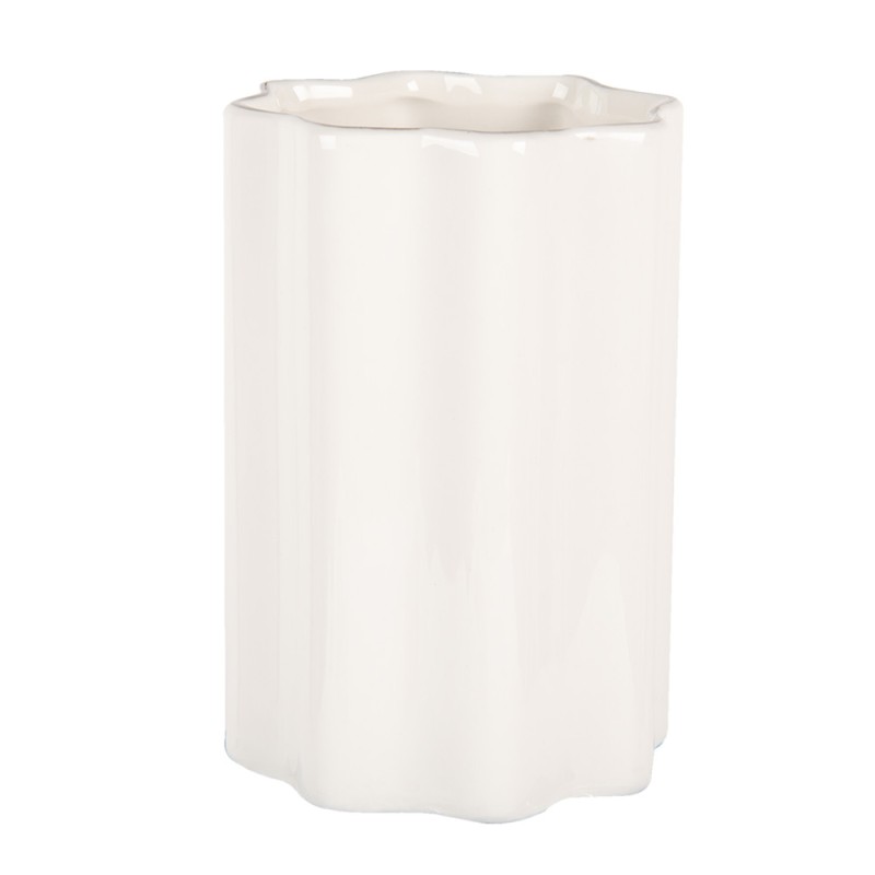 Clayre & Eef Toothbrush Holder Ø 7x11 cm White Ceramic