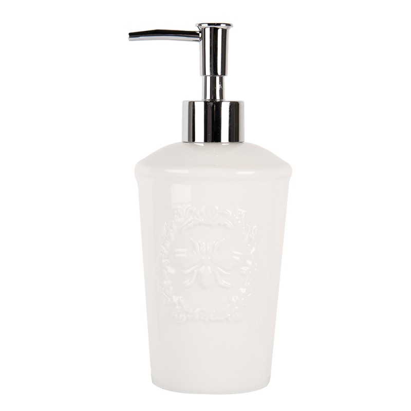 Clayre & Eef Seifenspender 325 ml Weiß Keramik