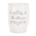 Clayre & Eef Toothbrush Holder Ø 8x10 cm White Ceramic