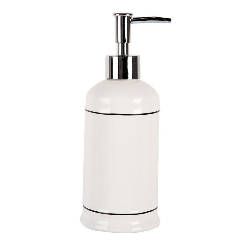 Clayre & Eef Seifenspender 350 ml Weiß Keramik
