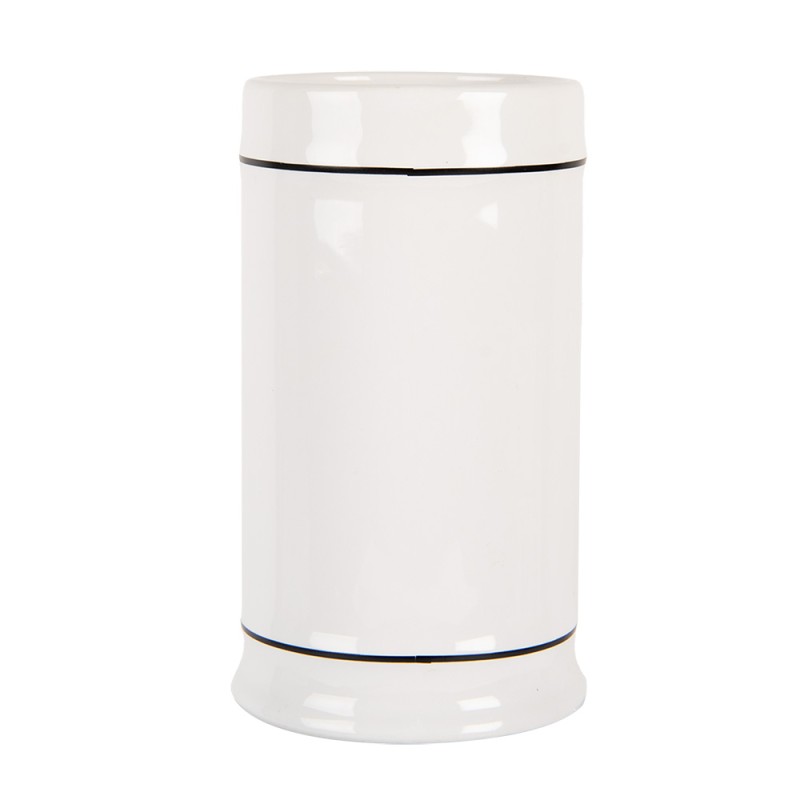 Clayre & Eef Porte-brosse à dents Ø 8x13 cm Blanc Céramique