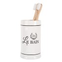 Clayre & Eef Porte-brosse à dents Ø 8x13 cm Blanc Céramique