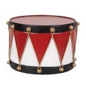 Clayre & Eef Weihnachtsdekoration Trommel 27x27x17 Rot Weiß Metall