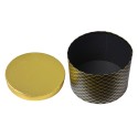 Clayre & Eef Scatola di archiviazione set di 3 Ø 25x17 / Ø 23x16 / Ø 21x14 cm Color oro Nero Cartone Rotondo