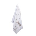Clayre & Eef Serviette invité 40x66 cm Blanc Marron Coton Lapin