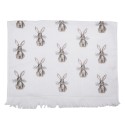 Clayre & Eef Asciugamano per ospiti 40x66 cm Bianco Marrone  Cotone Coniglio