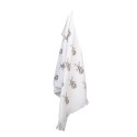 Clayre & Eef Asciugamano per ospiti 40x66 cm Bianco Marrone  Cotone Coniglio