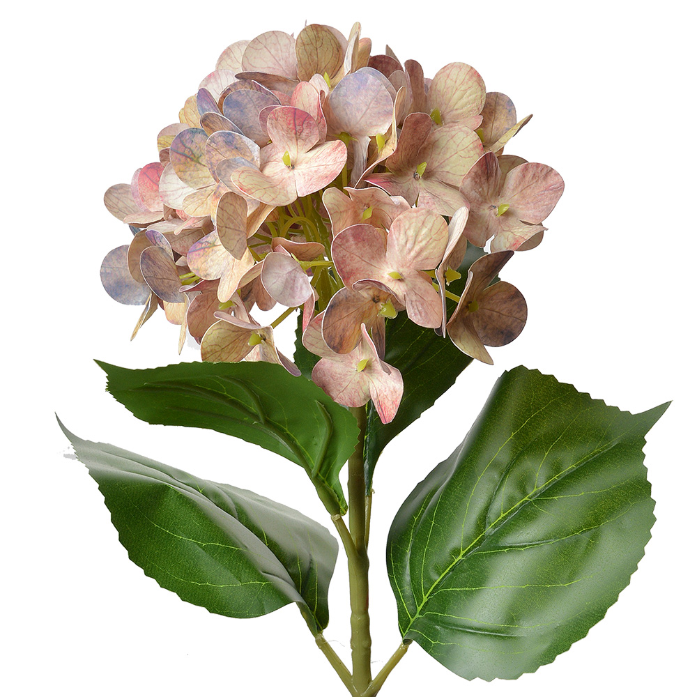 Clayre&Eef Kunstbloem Hortensia 68 cm Roze Kunststof afbeelding