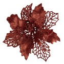 Clayre & Eef Artificial Plant Poinsettia Ø 22x5 cm Red Plastic
