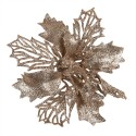 Clayre & Eef Artificial Plant Poinsettia Ø 14x4 cm Copper colored Plastic