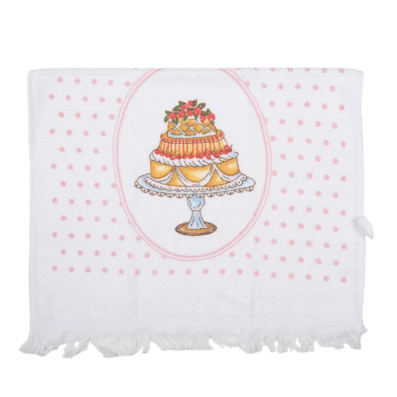 Clayre & Eef Serviette invité 40x66 cm Blanc Coton