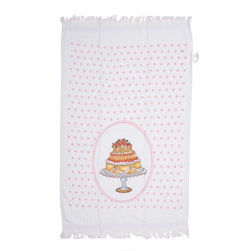 Clayre & Eef Serviette invité 40x66 cm Blanc Coton