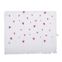 Clayre & Eef Guest Towel 40x66 cm White Red Cotton Hearts