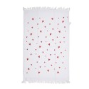 Clayre & Eef Guest Towel 40x66 cm White Red Cotton Hearts