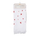 Clayre & Eef Guest Towel 40x66 cm White Red Cotton Hearts