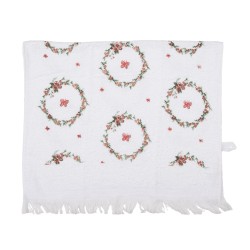 Clayre & Eef Serviette invité 40x66 cm Blanc Coton Papillons