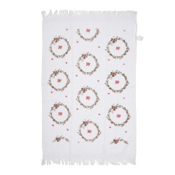 Clayre & Eef Serviette invité 40x66 cm Blanc Coton Papillons