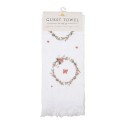 Clayre & Eef Serviette invité 40x66 cm Blanc Coton Papillons