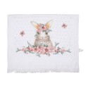 Clayre & Eef Serviette invité 40x66 cm Blanc Rose Coton Lapin