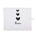 Clayre & Eef Guest Towel 40x66 cm White Cotton Hearts